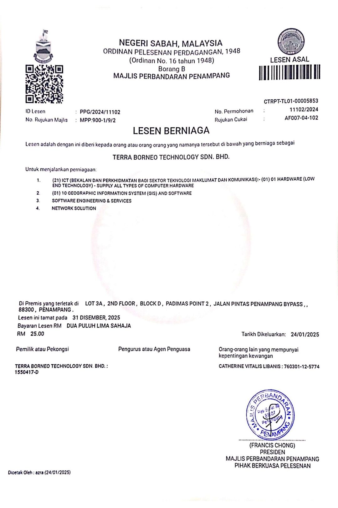 Terra Tech Borneo received Sabah Trusted Brand Award 2023 Frame